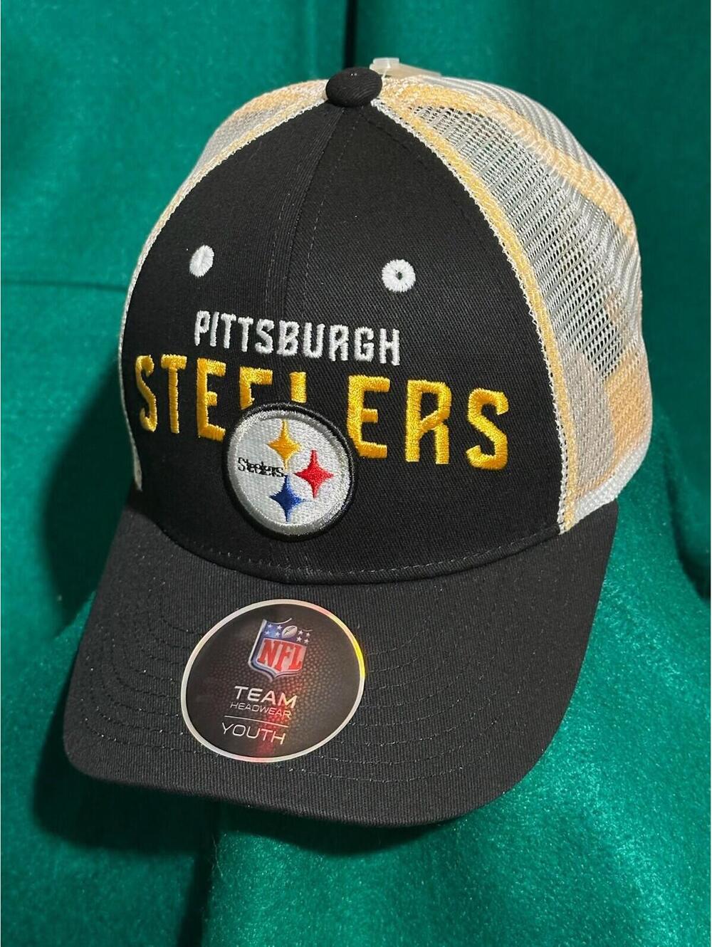 Pittsburgh Steelers YOUTH NFL Team Apparel Adjustable Snapback Trucker Hat OSFM